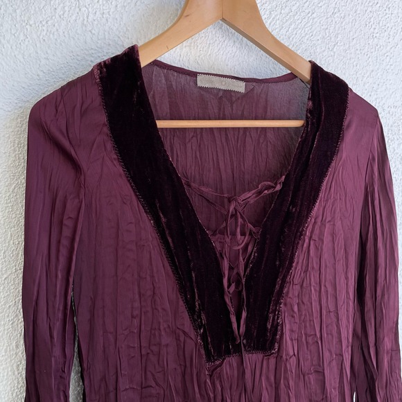 Whimsygoth Velvet Lace Up Tunic Dress top - Picture 4 of 6